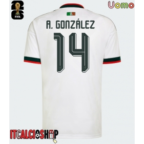 Messico Armando Gonzalez #14 Seconda Maglia Mondiali 2026 Manica Corta Messico Armando Gonzalez #14 Seconda Maglia Mondiali 2026 Manica Corta